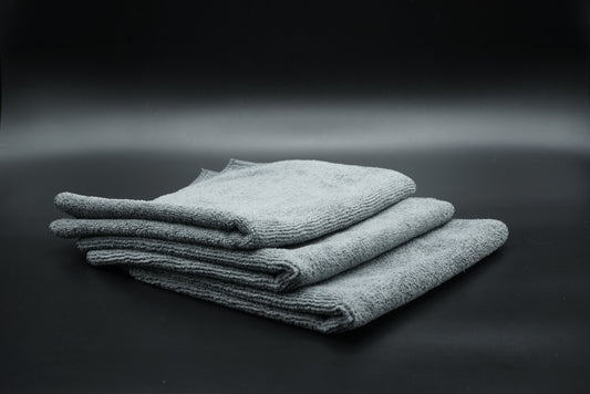Grey interior microfibre towels 350gsm 40x40cm - 15 pack